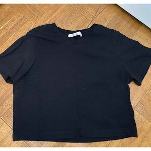 Cotton On Black Cropped T-Shirt Size Small